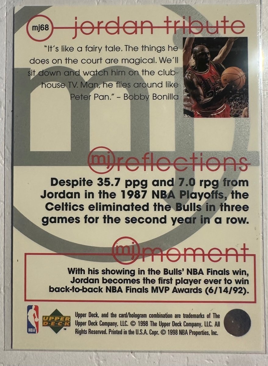1997 - 98 Upper Deck Michael Jordan Tribute MJ68 by Coolectibles on MYNTED
