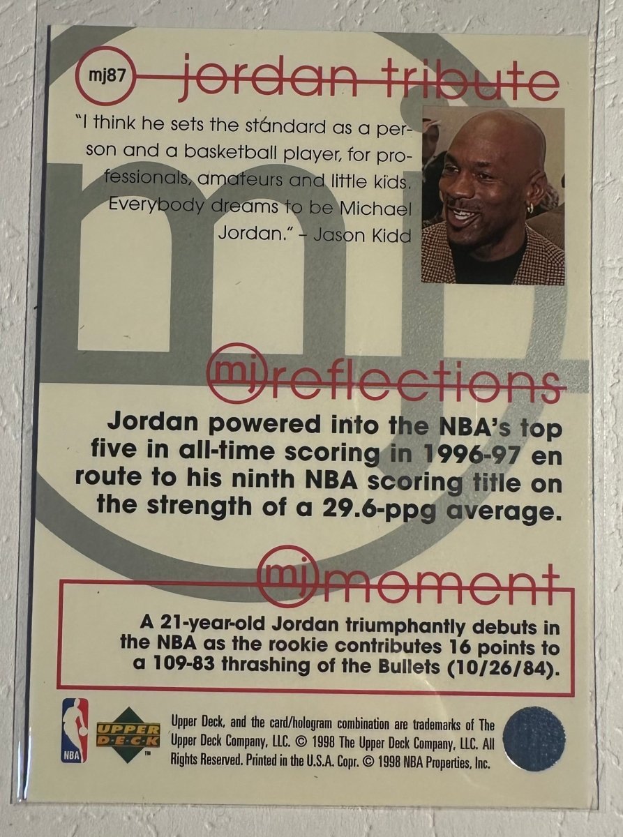 1997 - 98 Upper Deck Michael Jordan Tribute MJ87 by Coolectibles on MYNTED