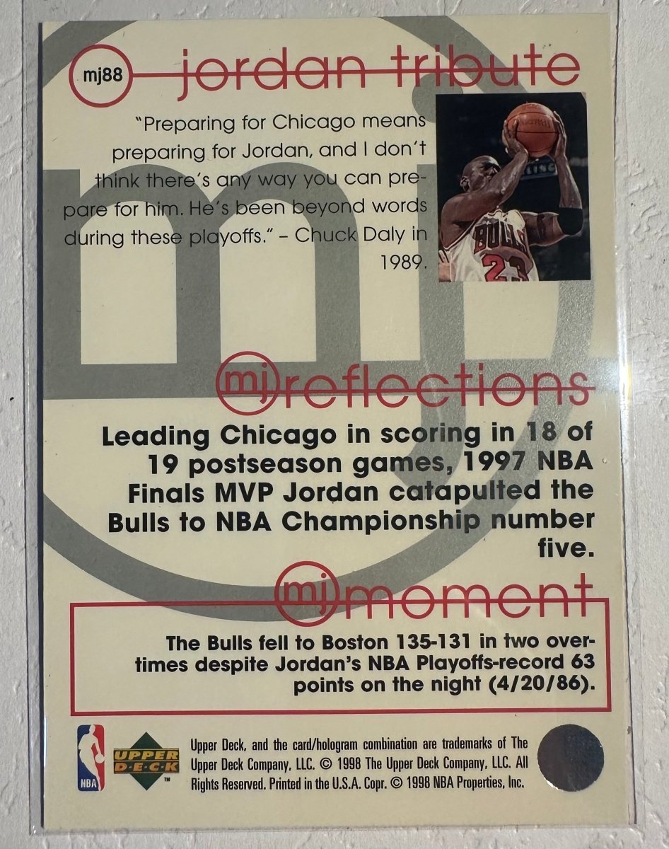 1997 - 98 Upper Deck Michael Jordan Tribute MJ88 by Coolectibles on MYNTED