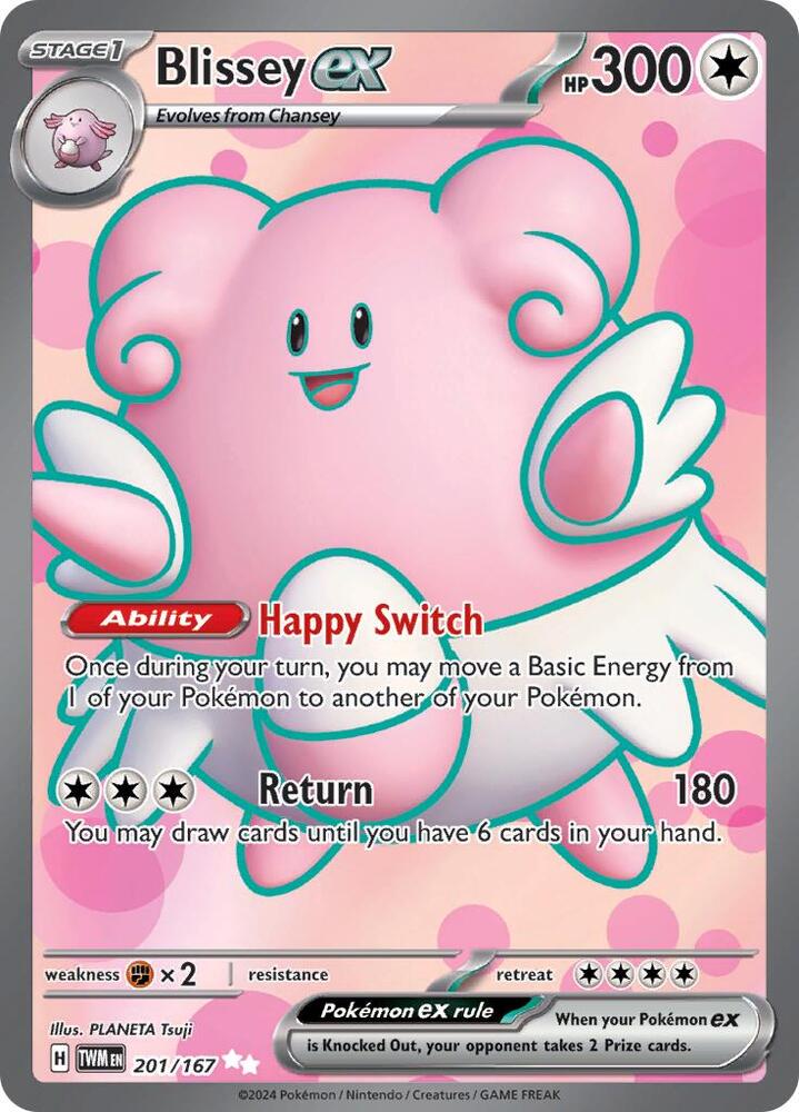 201/167 · Blissey ex · Holo (TWM) by Dusk TCG on MYNTED