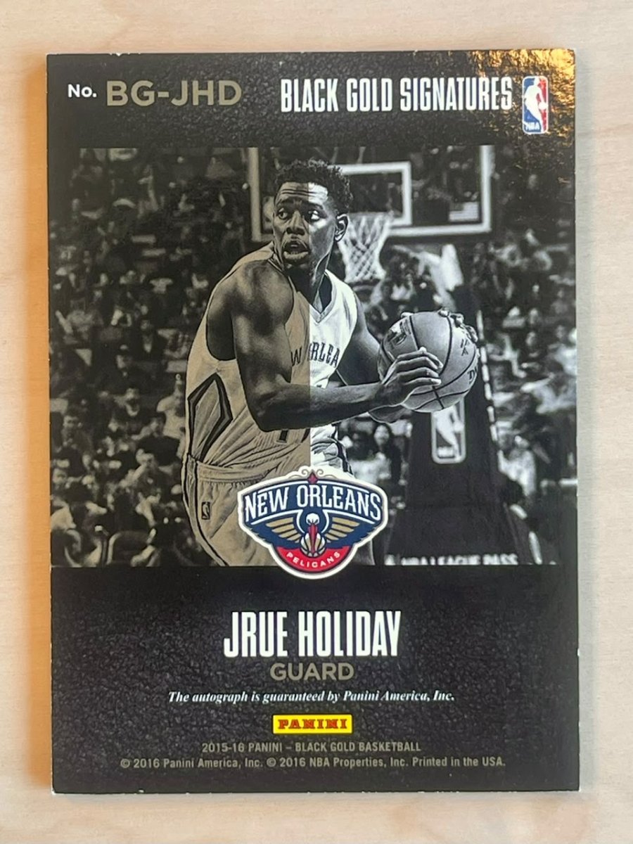 2015-16 Panini Black Gold Jrue Holiday Black Gold Signatures /75 by Fabio’s Black Box on MYNTED