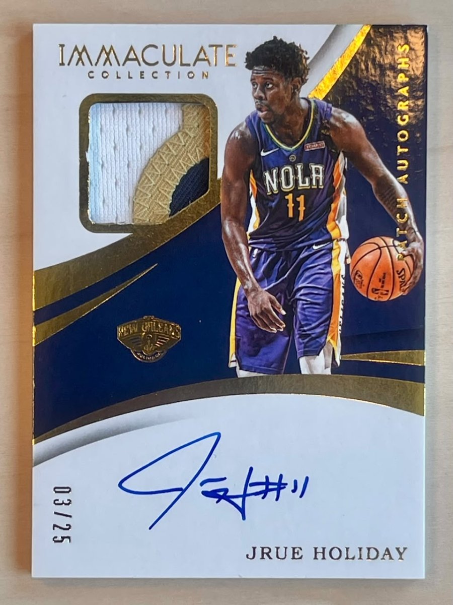 2017-18 Panini Immaculate Collection Jrue Holiday Patch On Card Autograph /25 by Fabio’s Black Box on MYNTED