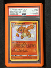 2019 POKEMON SUN & MOON HIDDEN FATES SV7 CHARMELEON - HOLO PSA 10 SHINY with the graded guard by Falconloot on MYNTED