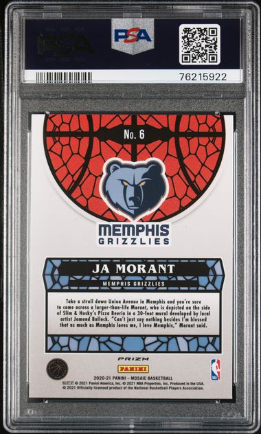 2020 - 21 Panini Mosaic Ja Morant Stained Glass SSP PSA9 by Card Market Ahuy on MYNTED