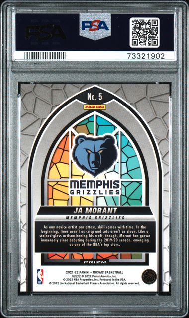 2021 - 22 Panini Mosaic Ja Morant Stained Glass SSP PSA9 by Card Market Ahuy on MYNTED