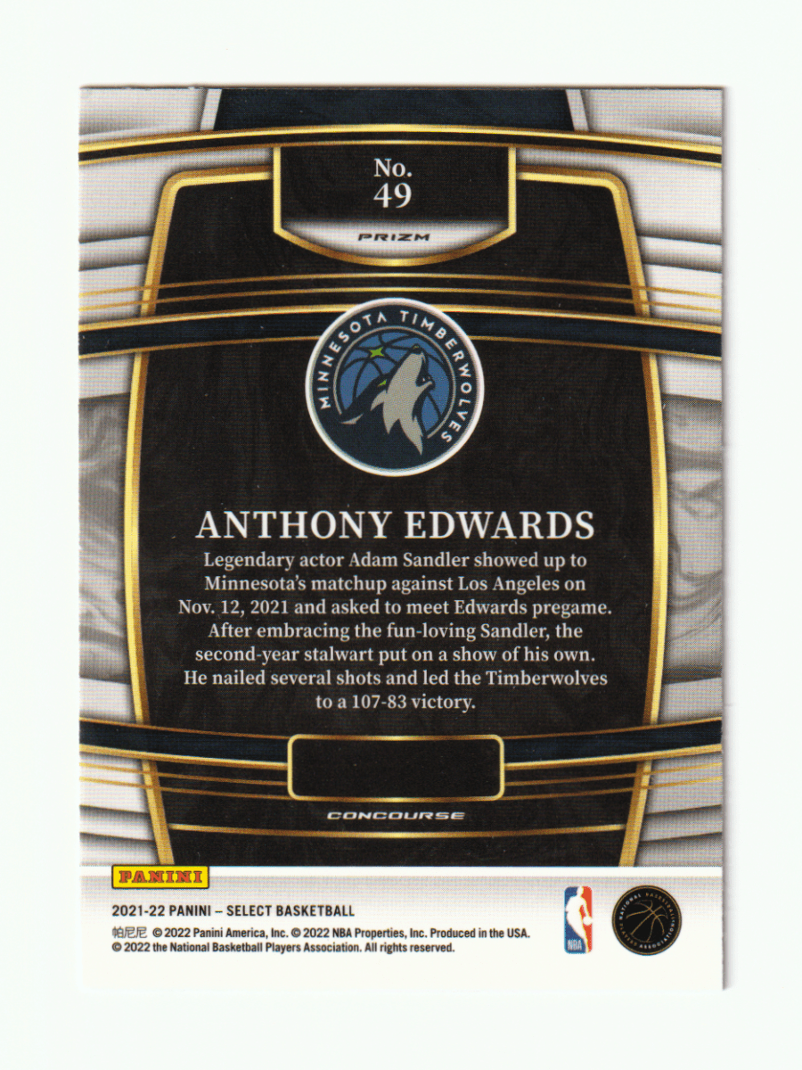 2021 - 22 SELECT ANTHONY EDWARDS RED WAVE CONCOURSE by Fabio’s Black Box on MYNTED