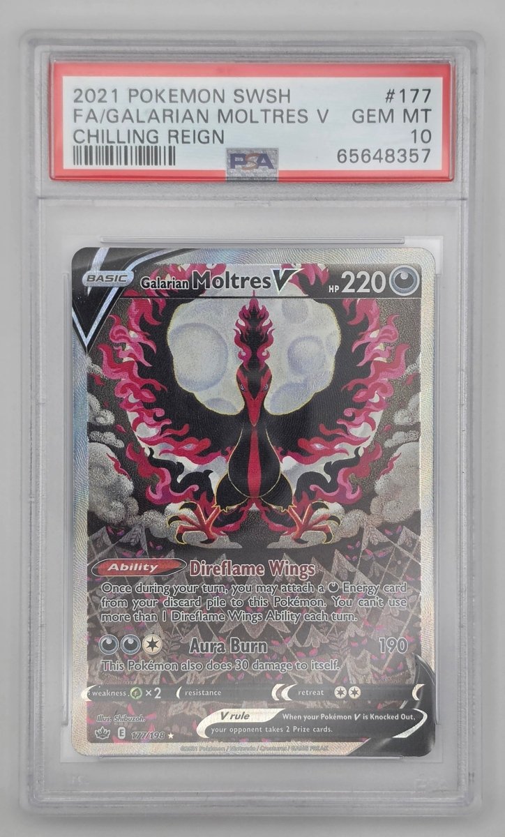 2021 POKEMON SWORD & SHIELD CHILLING REIGN 177 FA/GALARIAN MOLTRES V CHILLING REIGN - PSA GEM MINT 10 by Poké Dubai on MYNTED