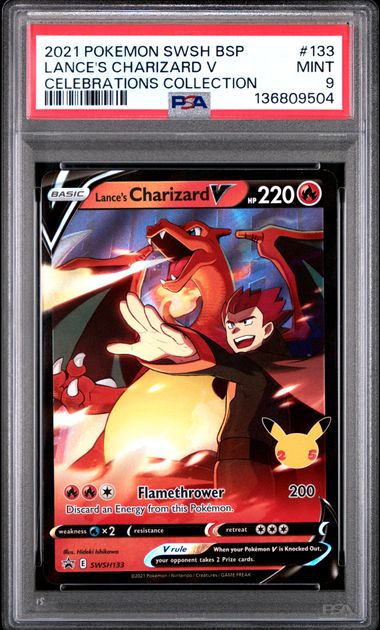 2021 POKEMON SWSH BLACK STAR PROMO 133 LANCE'S CHARIZARD V CELEBRATIONS COLLECTION by Schmutzfink TCG on MYNTED