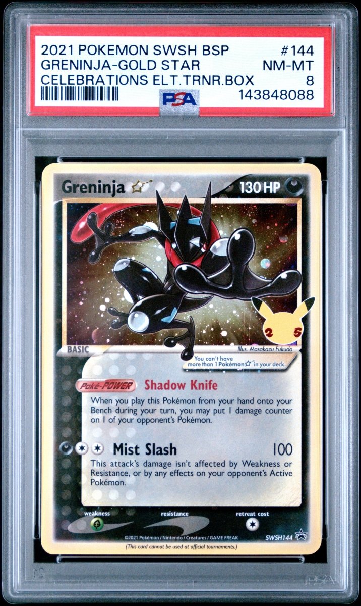 2021 POKEMON SWSH BLACK STAR PROMO 144 GRENINJA - GOLD STAR CELEBRATIONS ELT.TRNR.BOX by Shaibz TCG on MYNTED
