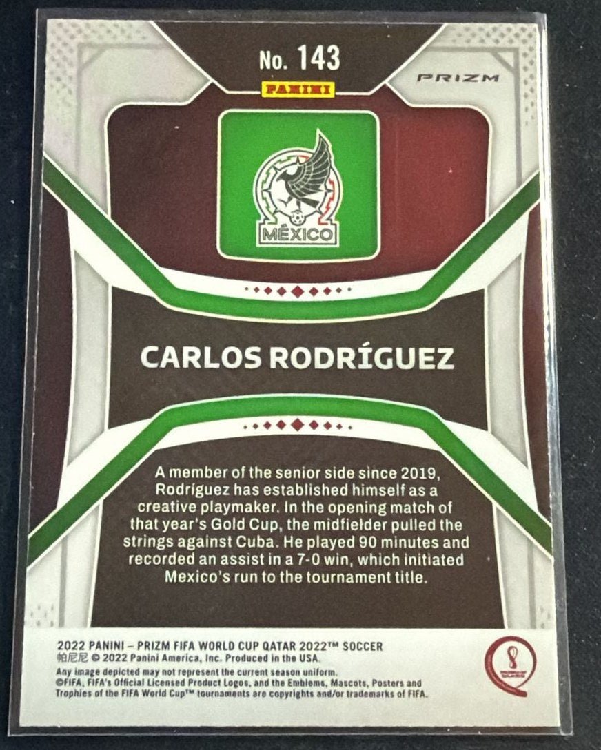 2022 Panini Prizm FIFA World Cup Qatar 2022 Carlos Rodriguez 142 Green Cracked Ice RC by House Of Cards on MYNTED