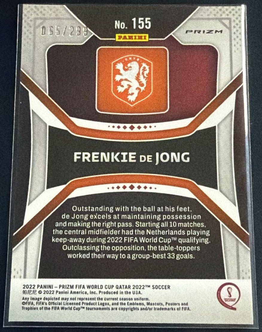2022 Panini Prizm FIFA World Cup Qatar 2022 Frenkie de Jong /299 155 by House Of Cards on MYNTED