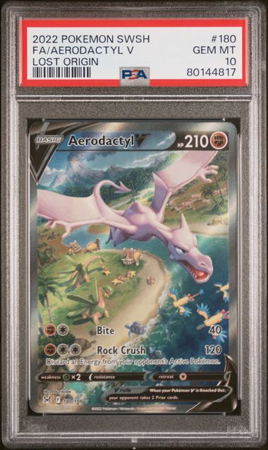 2022 POKEMON SWORD & SHIELD LOST ORIGIN 180 FA/AERODACTYL V LOST ORIGIN - PSA GEM MINT 10 by Poké Dubai on MYNTED
