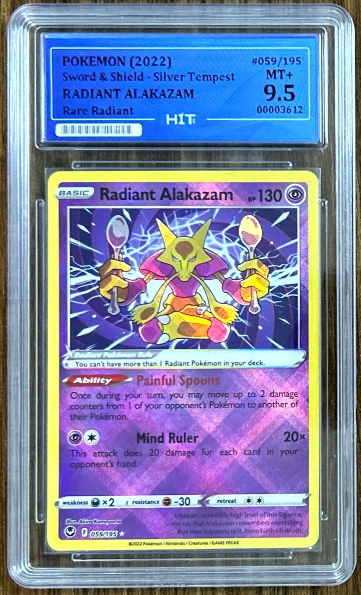 2022 RADIANT ALAKAZAM - Rare Radiant 059/195 (HIT Grade 9.5) by MEGA on MYNTED
