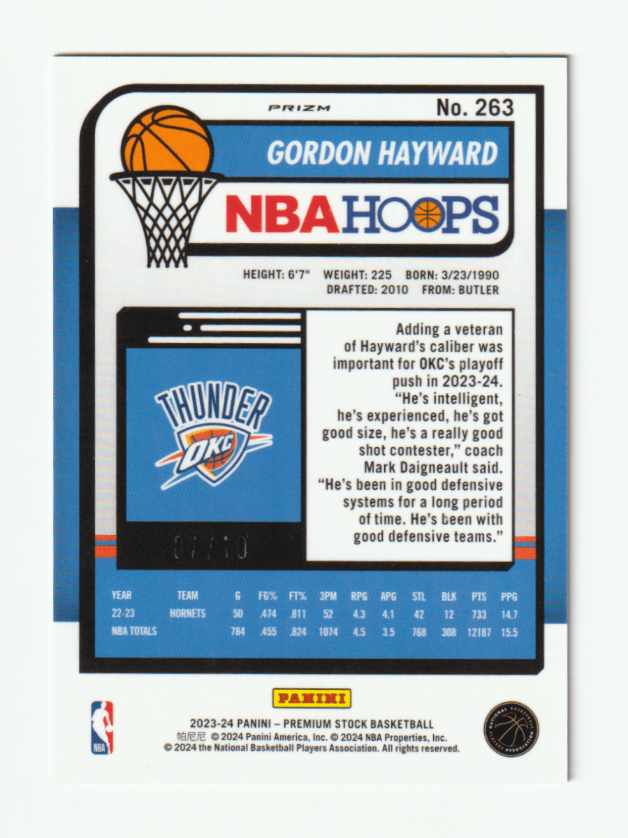 2023 - 24 NBA HOOPS PREMIUM STOCK GORDON HAYWARD GOLD DISCO /10 by Fabio’s Black Box on MYNTED