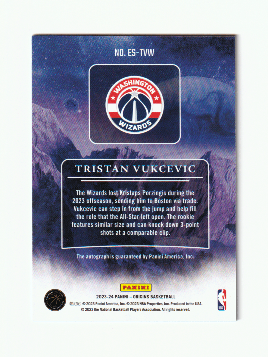 2023 - 24 ORIGINS TRISTAN VUKCEVIC ELEVATION SIGNATURE BLUE /150 ON - CARD ROOKIE AUTO by Fabio’s Black Box on MYNTED