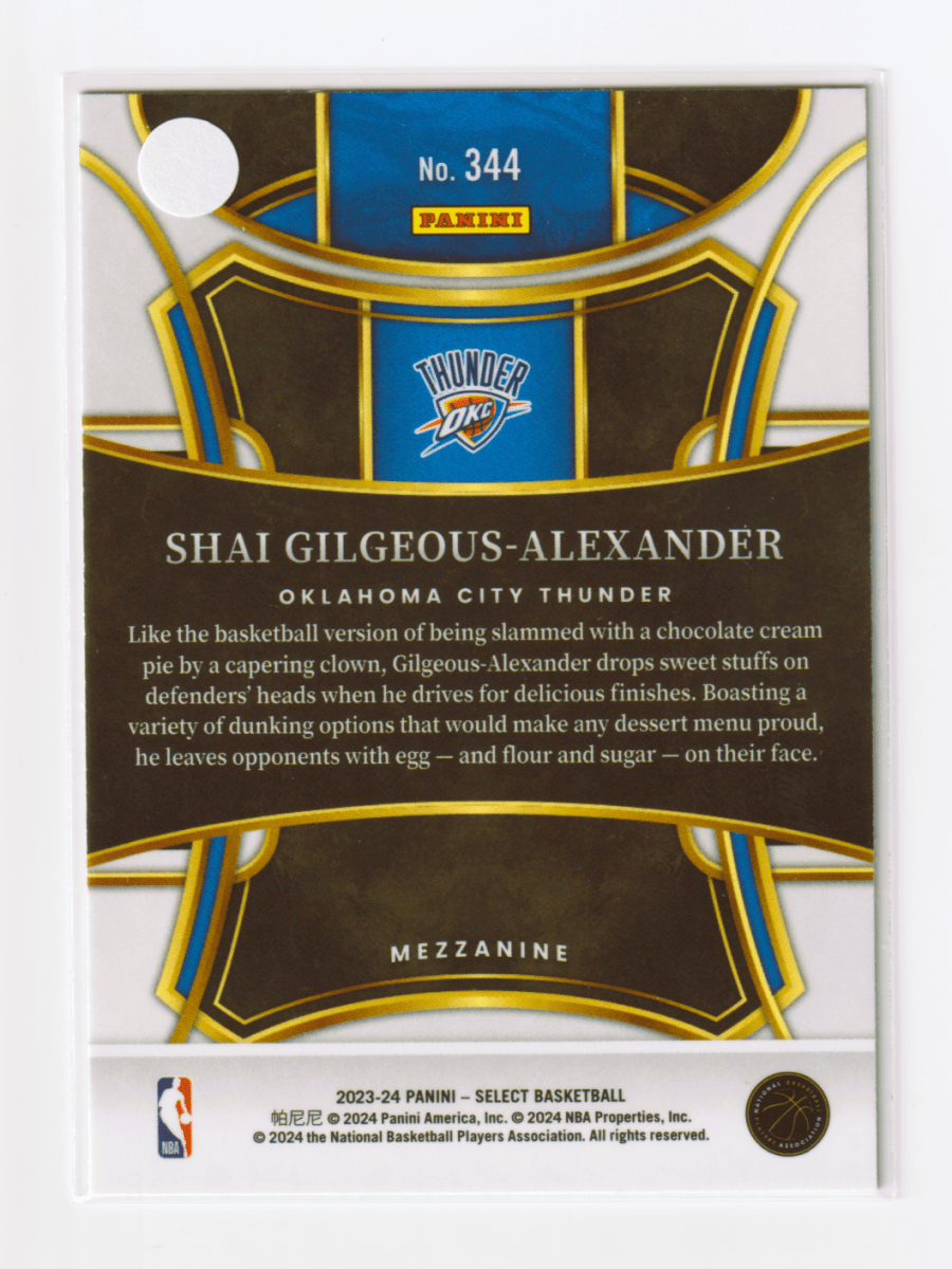 2023 - 24 SELECT SHAI GILGEOUS - ALEXADER MEZZANINE ( BASE ) by Fabio’s Black Box on MYNTED