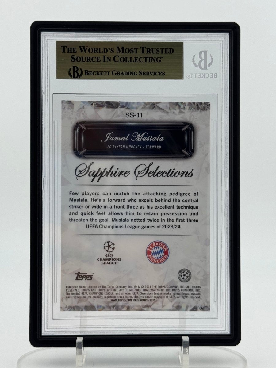 2023 - 24 TOPPS CHROME SAPPHIRE UEFA CLUB COMP. SAPPHIRE SEL. SUPERFRACTORS SS11 JAMAL MUSIALA 1/1 by ICONTCG on MYNTED