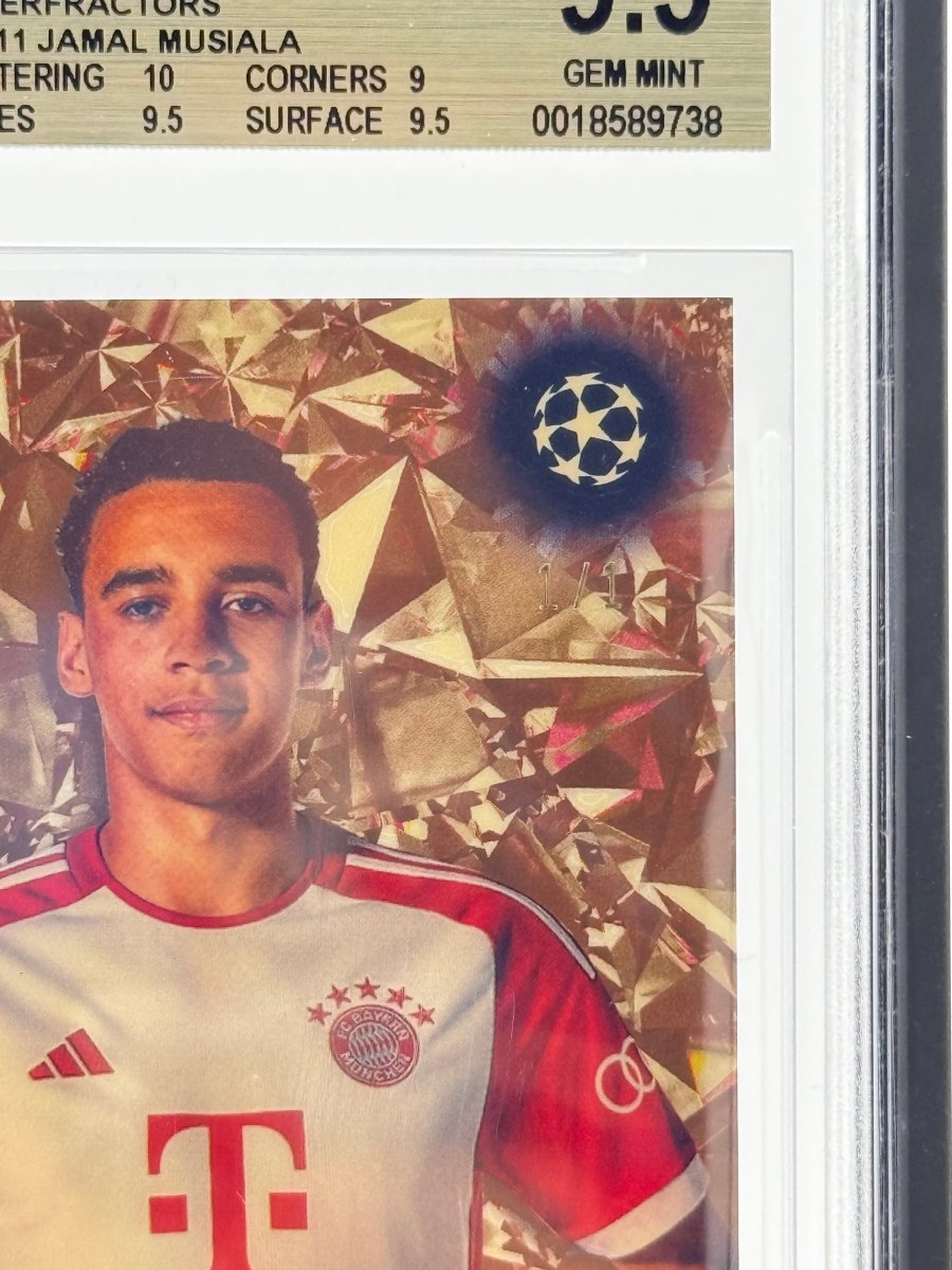 2023 - 24 TOPPS CHROME SAPPHIRE UEFA CLUB COMP. SAPPHIRE SEL. SUPERFRACTORS SS11 JAMAL MUSIALA 1/1 by ICONTCG on MYNTED