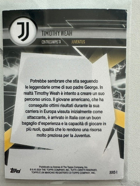 2023-24 Topps Juventus Turin Fan Set Parallel Timothy Weah 182/299 by Cards Corner on MYNTED