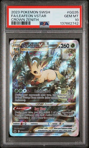 2023 POKEMON SWORD AND SHIELD CROWN ZENITH GG35 FA/LEAFEON VSTAR CROWN ZENITH - PSA GEM MINT 10 by Poké Dubai on MYNTED