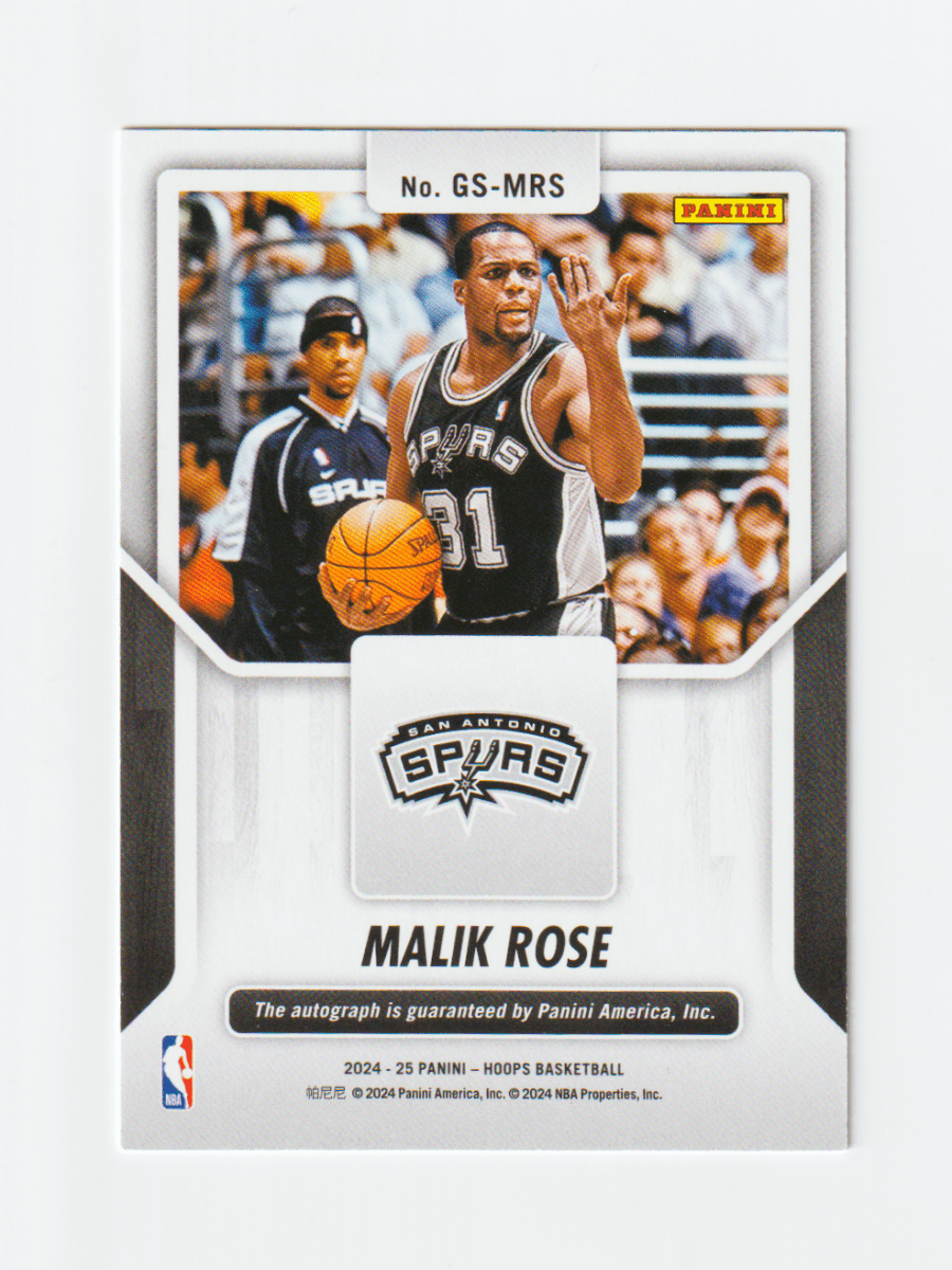 2024 - 25 HOOPS MALIK ROSE GREAT SIGNIFICANCE by Fabio’s Black Box on MYNTED