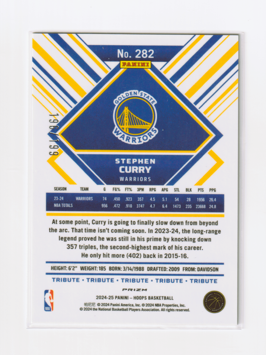 2024 - 25 NBA HOOPS STEPHEN CURRY TRIBUTE PREMIUM RED PULSAR 196/199 by Fabio’s Black Box on MYNTED