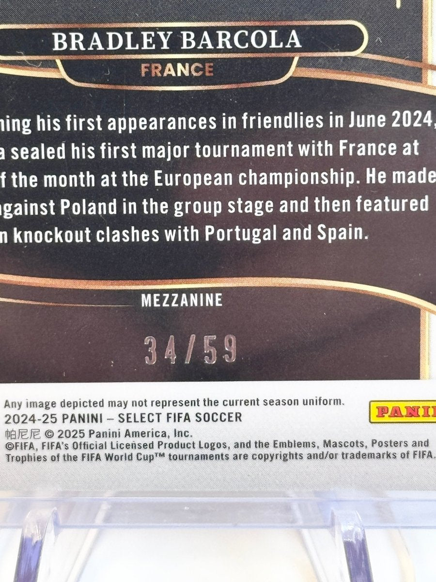 2024 - 25 Select FIFA Bradley Barcola Mezzanine Red Wave /59 France by Better Call Sal on MYNTED