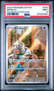 2024 POKEMON SVP EN - SV BLACK STAR PROMO 075 MIMIKYU PALDEAN FATES ETB PSA 9 by PsychTCG on MYNTED