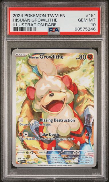 2024 POKEMON TWM EN-TWILIGHT MASQUERADE 181 HISUIAN GROWLITHE ILLUSTRATION RARE by Nekohime TCG on MYNTED