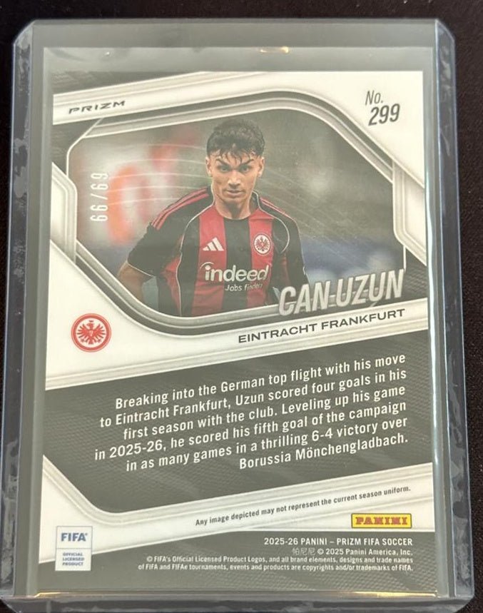 2025-26 Panini Prizm FIFA Can Uzun 299 Teal Ice /99 by House Of Cards on MYNTED