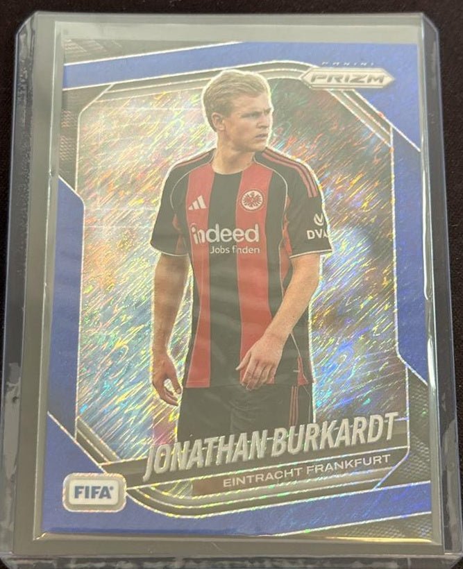 2025-26 Panini Prizm FIFA Jonathan Burkardt 294 Blue Shimmer /5 by House Of Cards on MYNTED