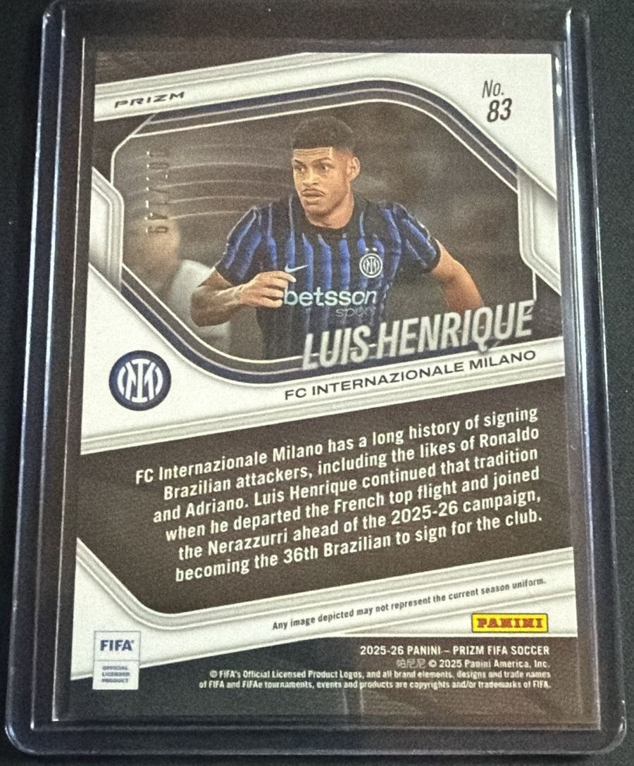 2025-26 Panini Prizm FIFA Luis Henrique 83 Red /149 by House Of Cards on MYNTED