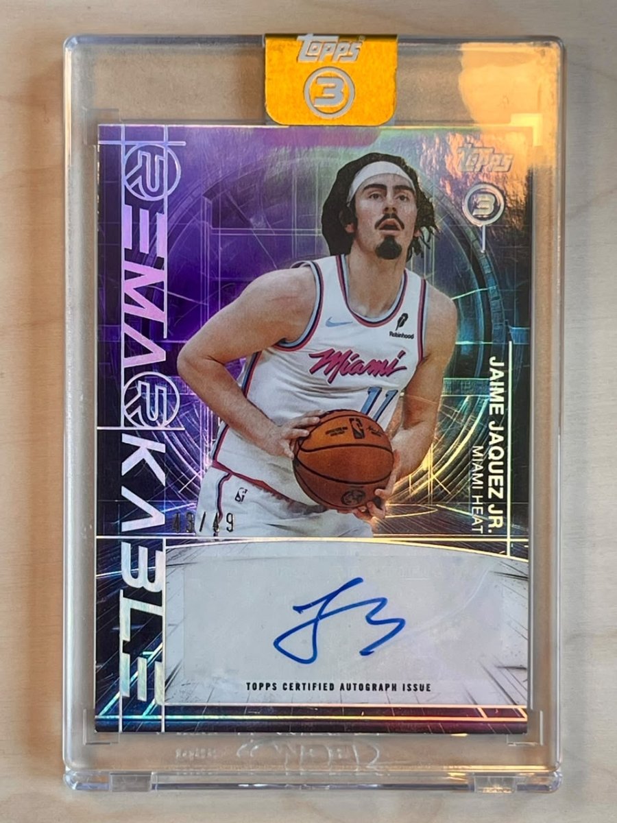 2025-26 Topps Three Jaime Jaquez Jr Remarkable Purple /49 by Fabio’s Black Box on MYNTED