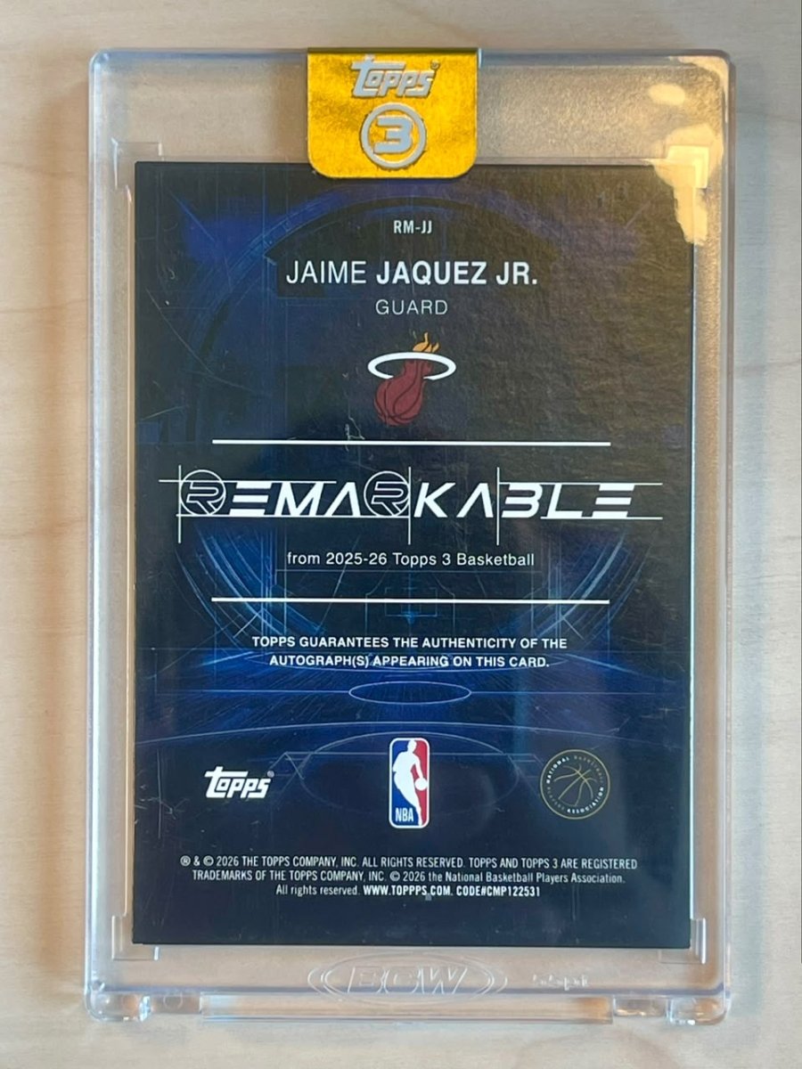 2025-26 Topps Three Jaime Jaquez Jr Remarkable Purple /49 by Fabio’s Black Box on MYNTED