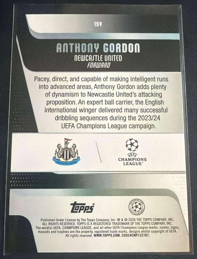 2025-26 Topps UEFA Champions League Anthony Gordon 169 Pink by House Of Cards on MYNTED