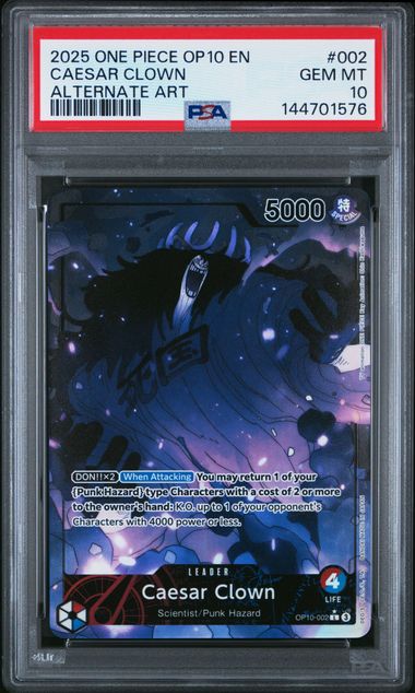 2025 ONE PIECE OP10-ROYAL BLOOD 002 CAESAR CLOWN ALTERNATE ART by Nekohime TCG on MYNTED