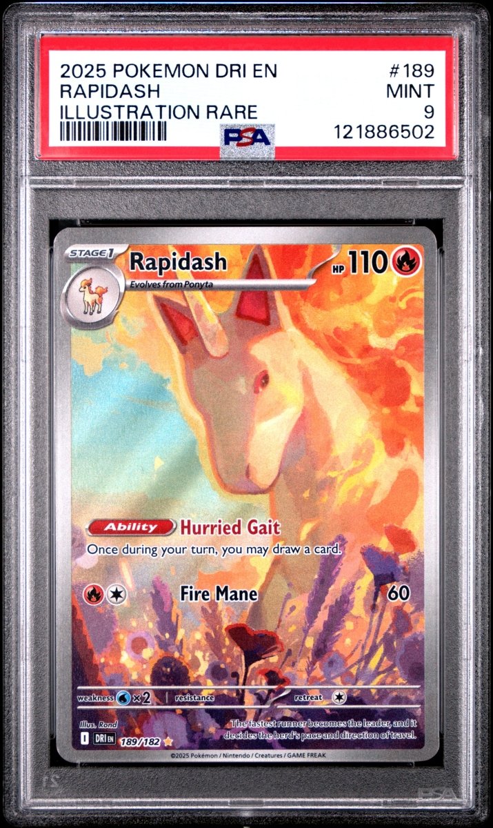 2025 POKEMON DRI EN - DESTINED RIVALS 189 RAPIDASH ILLUSTRATION RARE - PSA 9 by Poké Dubai on MYNTED