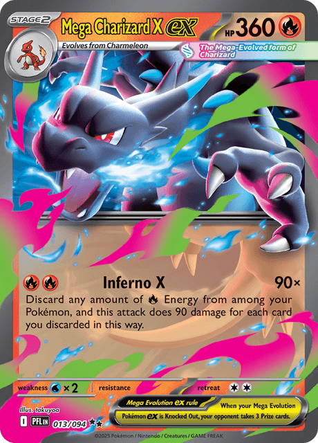 2025 POKEMON PFL EN - PHANTASMAL FLAMES 013 MEGA CHARIZARD X EX PSA 10 by Falconloot on MYNTED