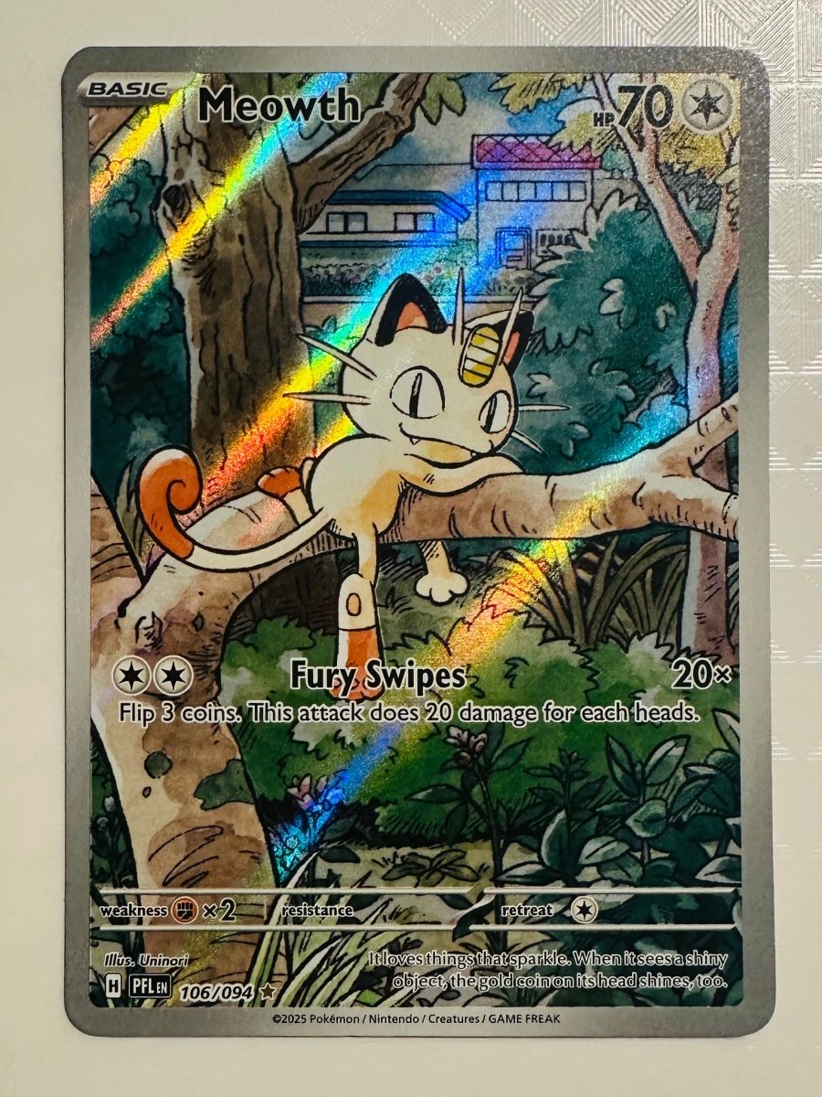 2025 Pokemon Phantasmal Flames Meowth Illustration Rare 106/094 by Coolectibles on MYNTED