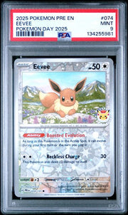 2025 POKEMON PRE EN - PRISMATIC EVOLUTIONS 074 EEVEE POKEMON DAY 2025 PSA 9 by PsychTCG on MYNTED