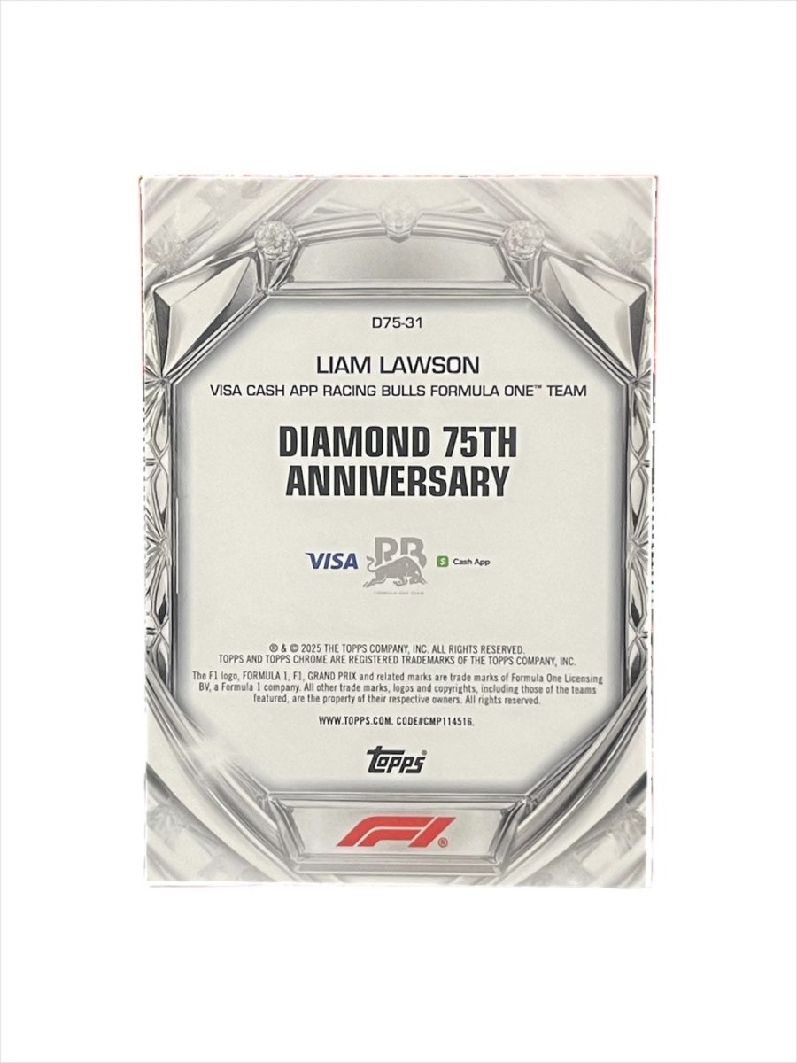 2025 Topps Chrome F1 Liam Lawson Diamond 75th Anniversary Gold /50 by Fabio’s Black Box on MYNTED