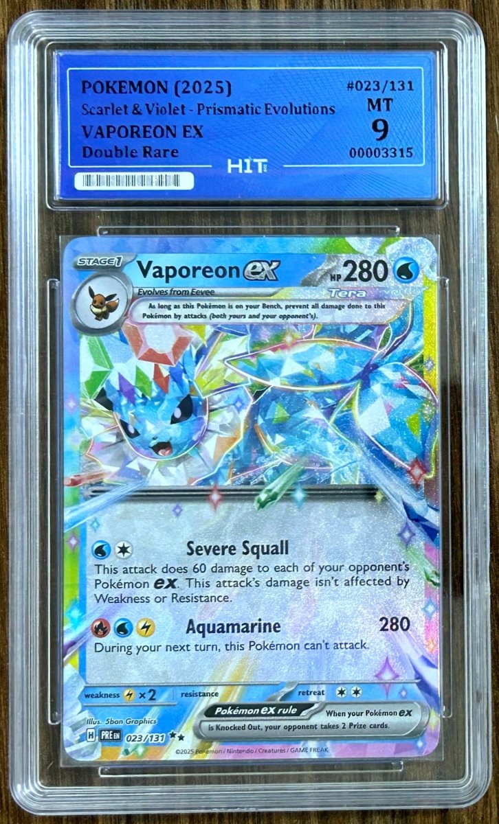 2025 VAPOREON EX - Double Rare 023/131 (HIT Grade 9) by MEGA on MYNTED