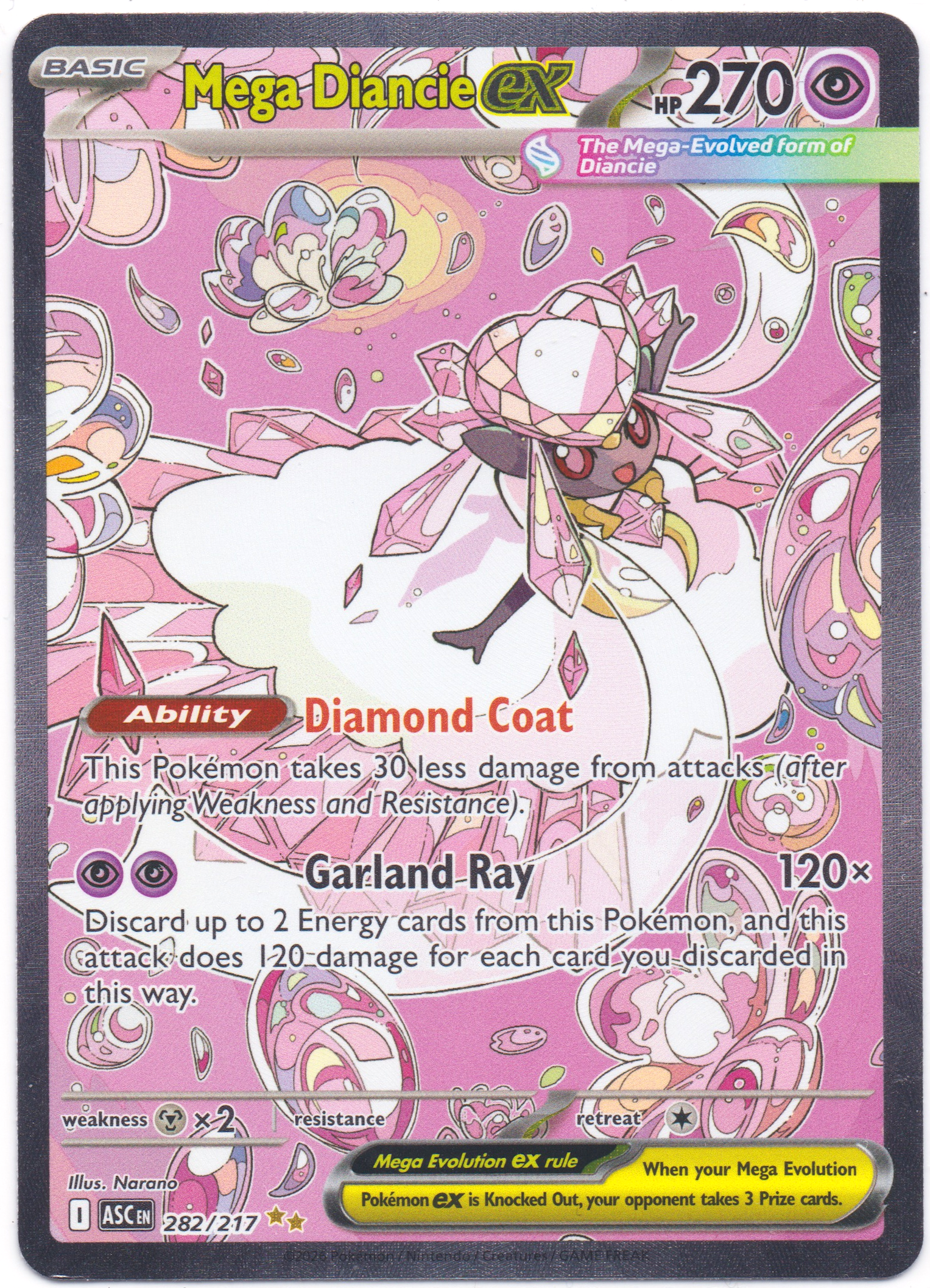 Mega Diancie ex Ascended Heroes Special Illustration Rare 282/217