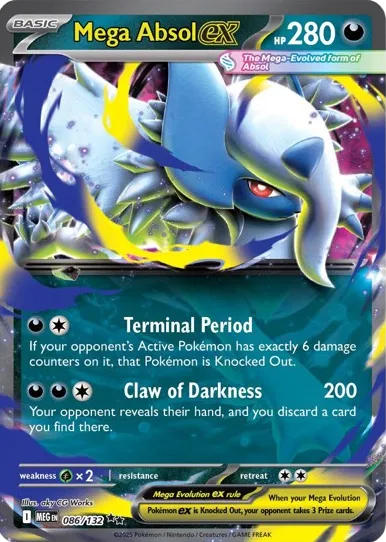 2026 Mega Evolutions Mega Absol EX 086/132 - Double Rare by Fabio’s Black Box on MYNTED