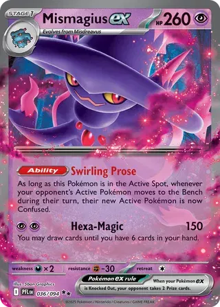 2026 Mega Evolutions Phantasmal Flames Mismagius EX 036/094 - Double Rare by Fabio’s Black Box on MYNTED