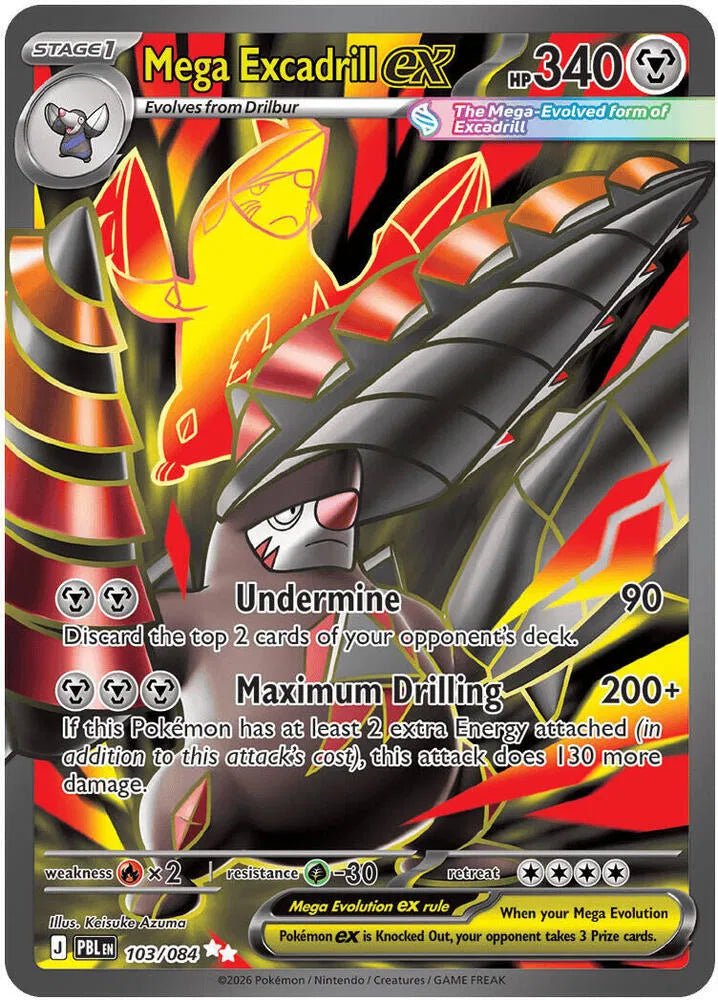2026 Mega Evolutions Pitch Black Mega Excadrill EX 103/084 - Ultra Rare by Fabio’s Black Box on MYNTED