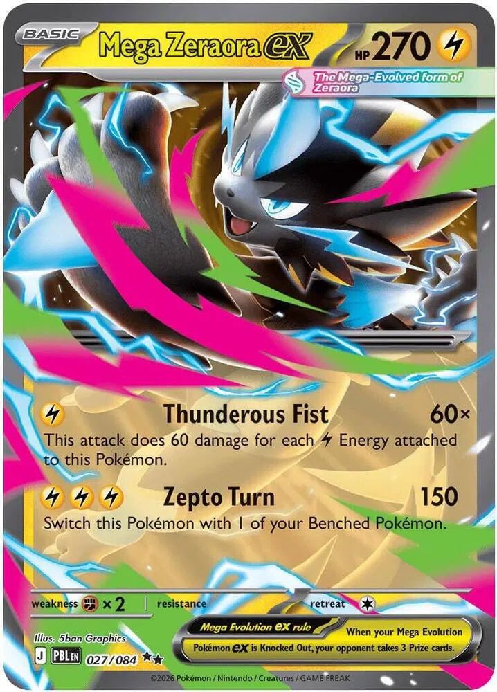 2026 Mega Evolutions Pitch Black Mega Zeraora EX 027/084 - Double Rare by Fabio’s Black Box on MYNTED