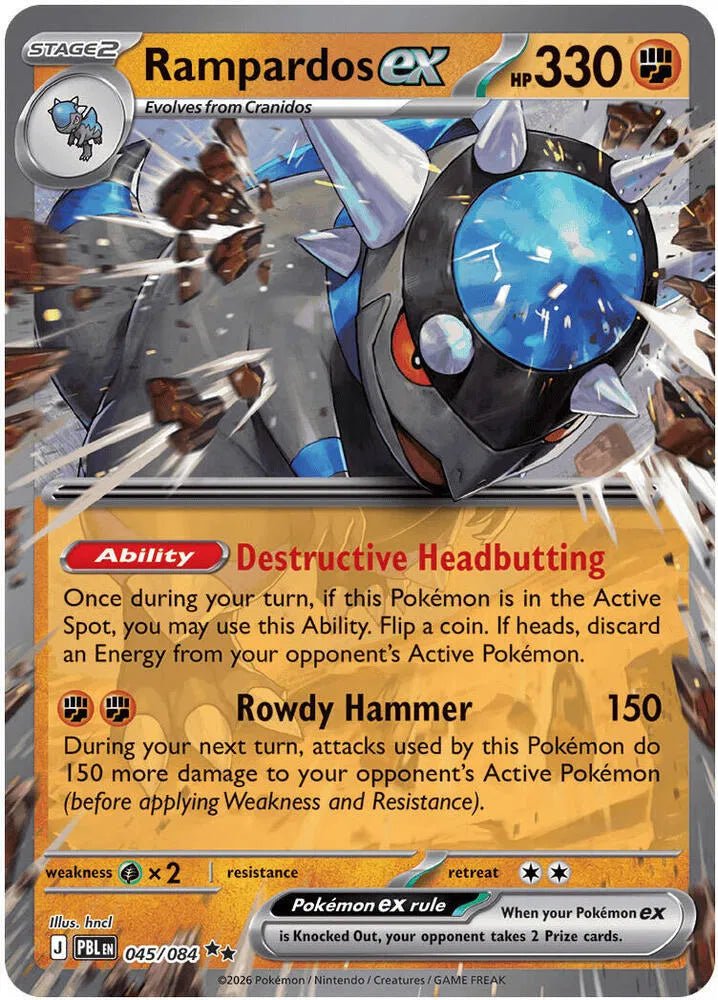 2026 Mega Evolutions Pitch Black Rampardos EX 045/084 - Double Rare by Fabio’s Black Box on MYNTED
