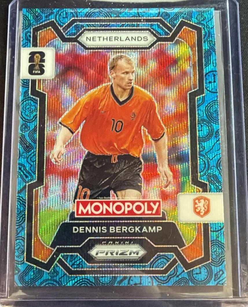 2026 Panini Prizm Monopoly FIFA World Cup Dennis Bergkamp 74 Blue Wave by House Of Cards on MYNTED