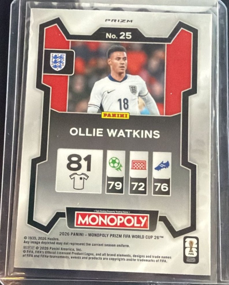 2026 Panini Prizm Monopoly FIFA World Cup Ollie Watkins 25 Pink by House Of Cards on MYNTED
